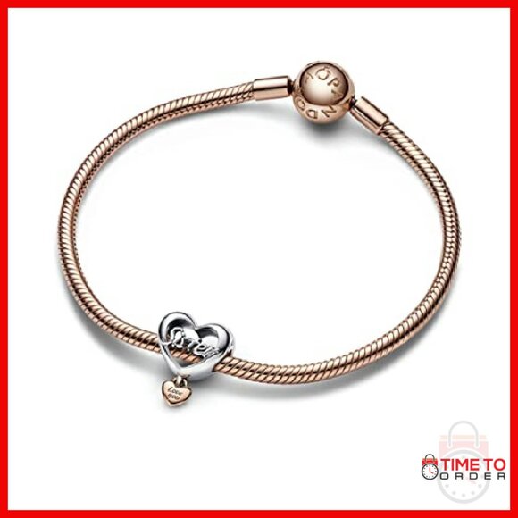 Sterling Silver Heart Charm Bracelet Bead Family Jewelry Gift